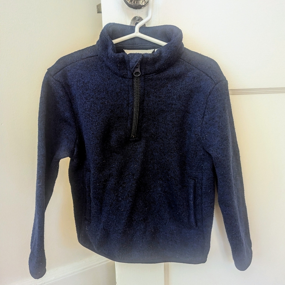 Janie and Jack navy fleece quarter-zip